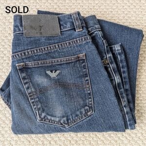 Vintage Armani Jeans Italy Giorgio Blue Power Wash MENS Waist 32/30 Y2K